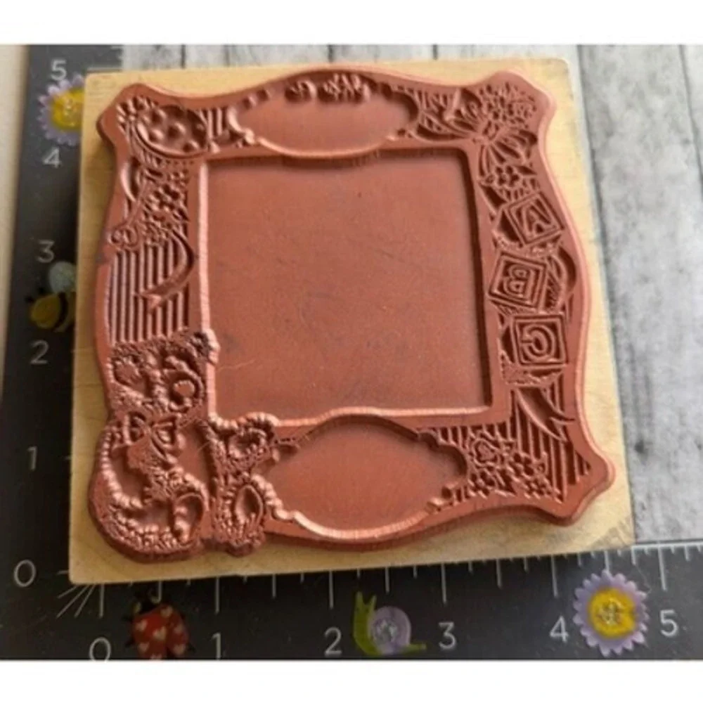 PSX Designs Teddy Bear Frame Baby It's A K1999 Rubber Stamp Wood #B14
